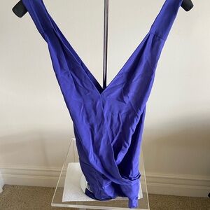 Tracy Reese Asymmetrical Blue Sleeveless Tank